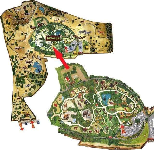 Mapa del parque zoológico de Tel Aviv
