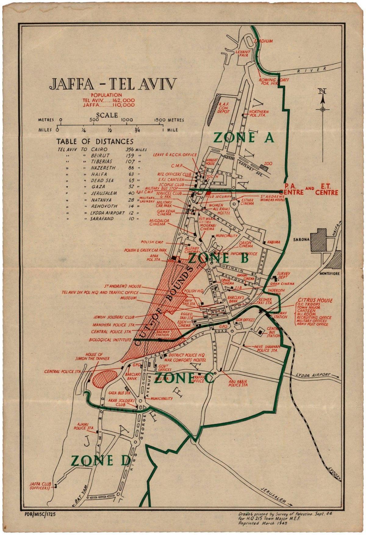 Mapa histórico de Tel Aviv