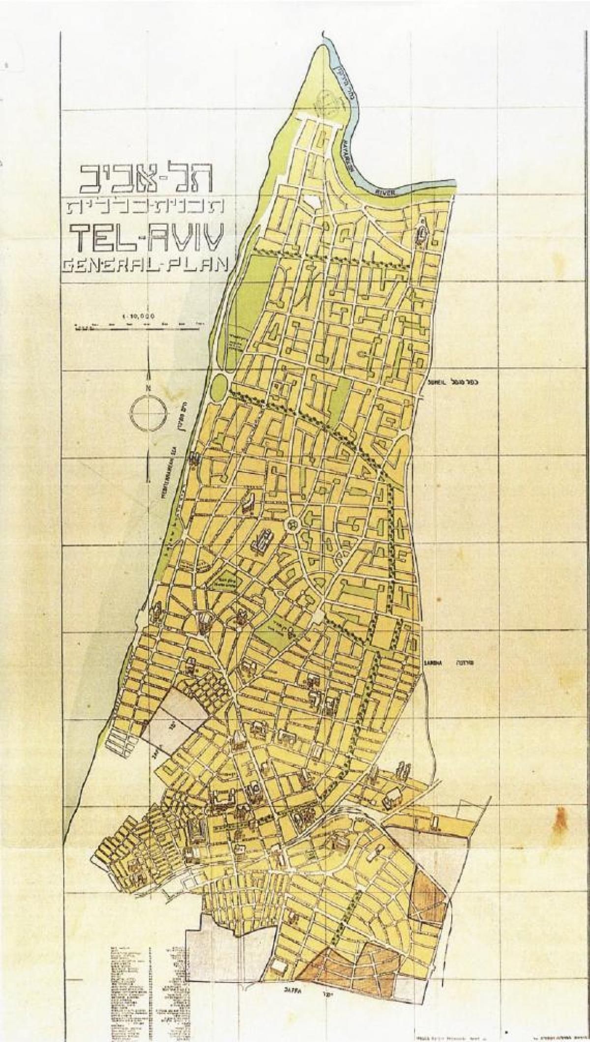 Mapa antiguo de Tel Aviv